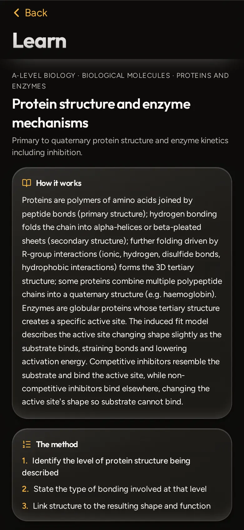 Studiyum step-by-step A-Level Biology explanation